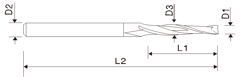Fresa de extremo cuadrado de 2 filos EMA15 (cuello cónico)