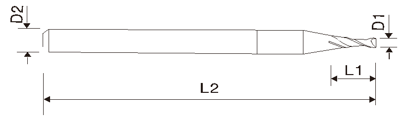 Fresa de extremo cuadrado de 2 filos EMA11 (micro-grano 0.1mm)