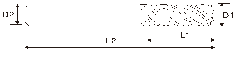 Fresa de extremo de 4 filos EMD03 (lengueta desigual)